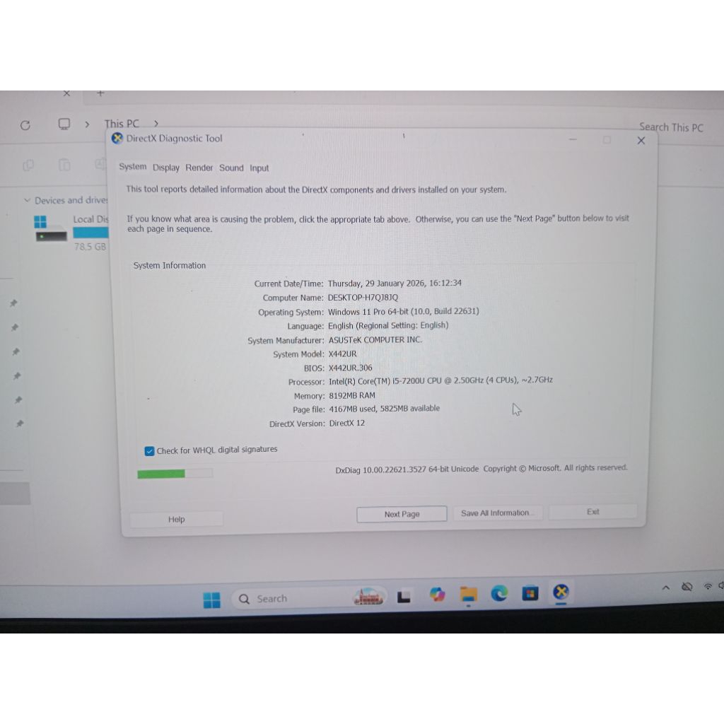 Laptop Asus A442UR i5 gen7