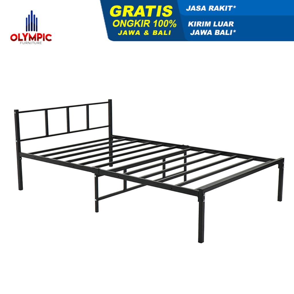 Olympic Ranjang Besi / Divan Rangka Besi / ORB Aiko (headboard polos) - 120 x 200