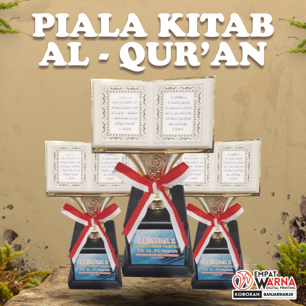 Figur / Trophy prestasi AL-Quran part piala / kepala piala / Piala buku / Piala Alquran / piala