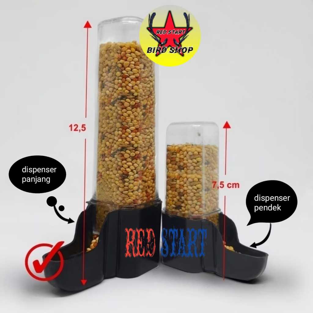 CEPUK WADAH PAKAN MINUM BURUNG DISPENSER TABUNG PANJANG CEPUK TEMPAT MAKAN PAKAN BURUNG LOVEBIRD PAR
