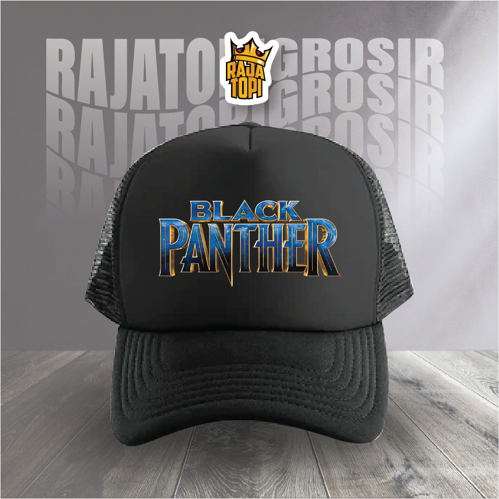 Topi custom sablon anak dan dewasa superhero /topi superhero/ black panther