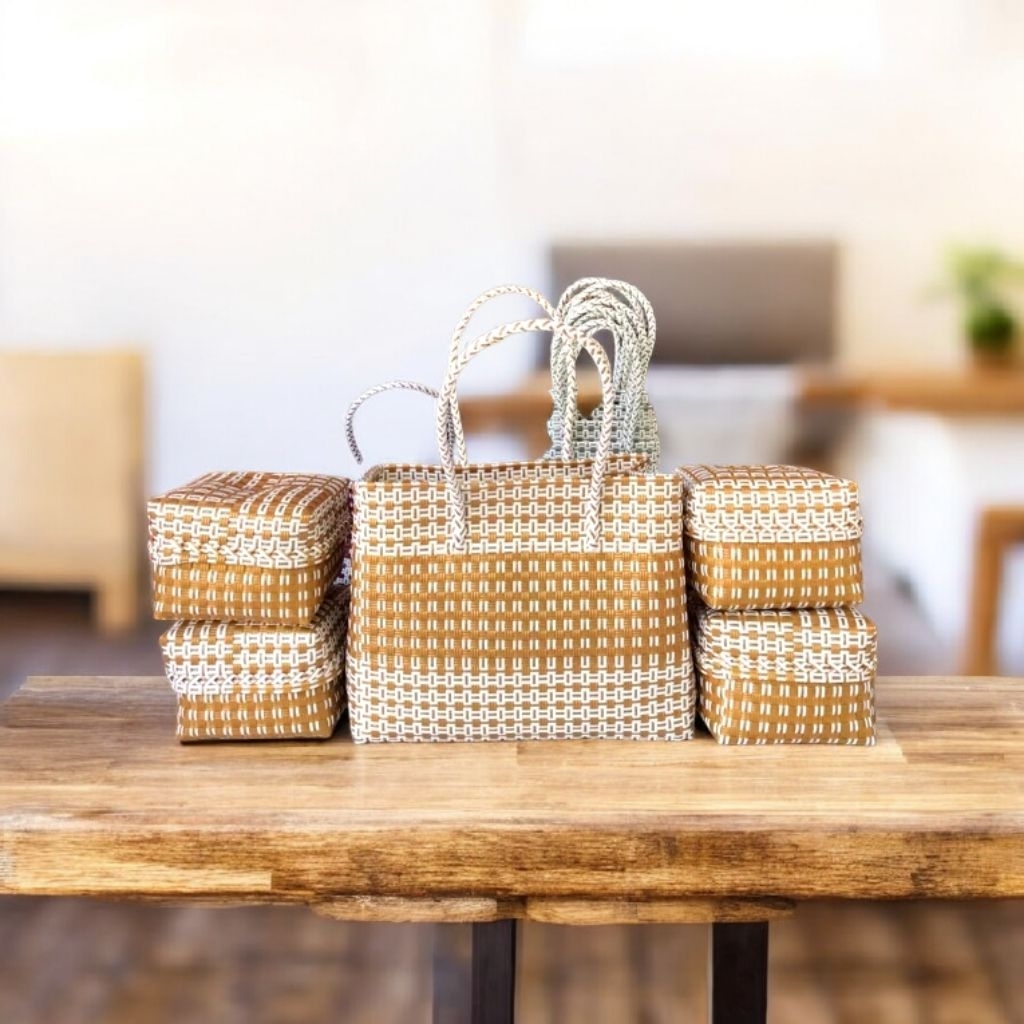 Tas Anyaman keben set 4 size keben 18cm/Tas keben isi 4