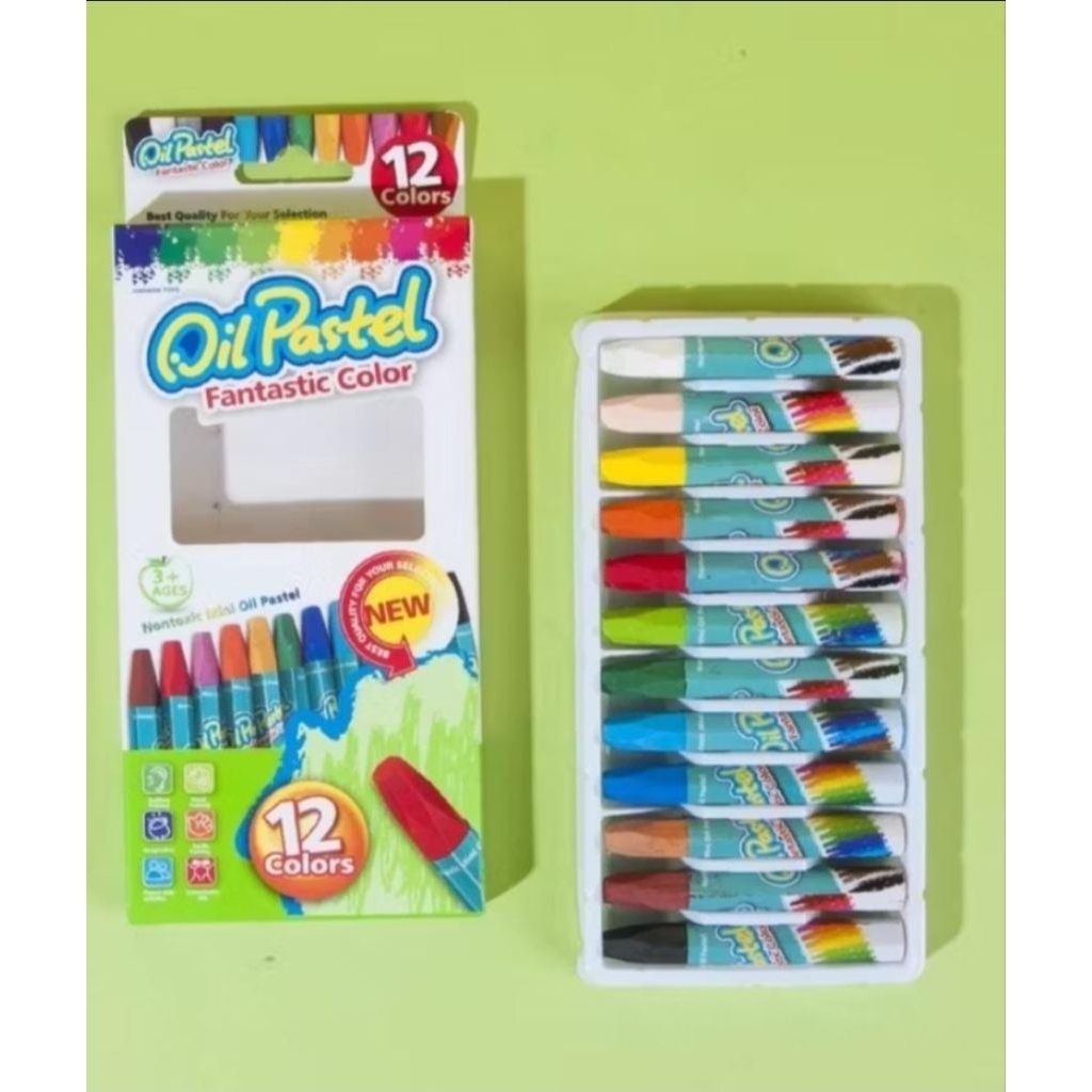 Crayon Warna Besar Oil Pastel Warna  Fantastic Colour/ Crayon 12 Warna