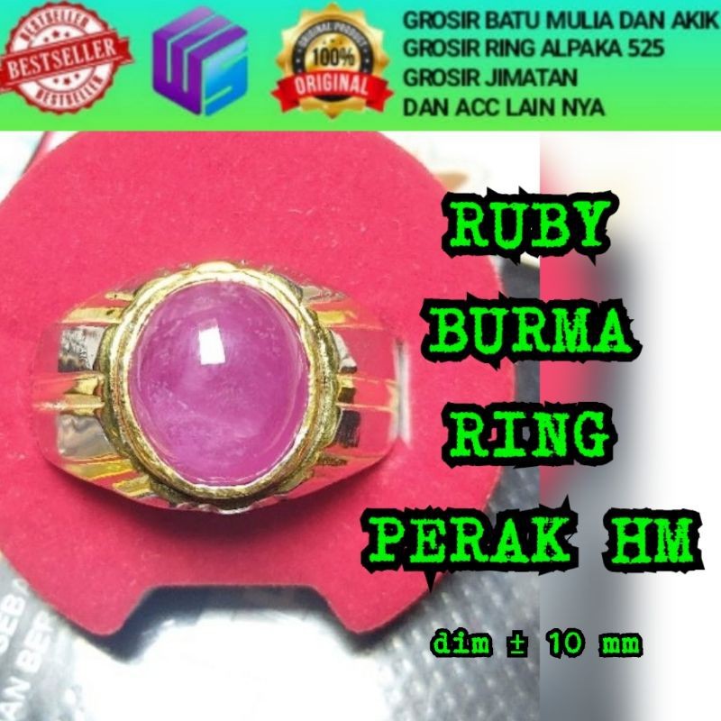 CINCIN BATU RUBY BIRMA NATURAL RING PERAK