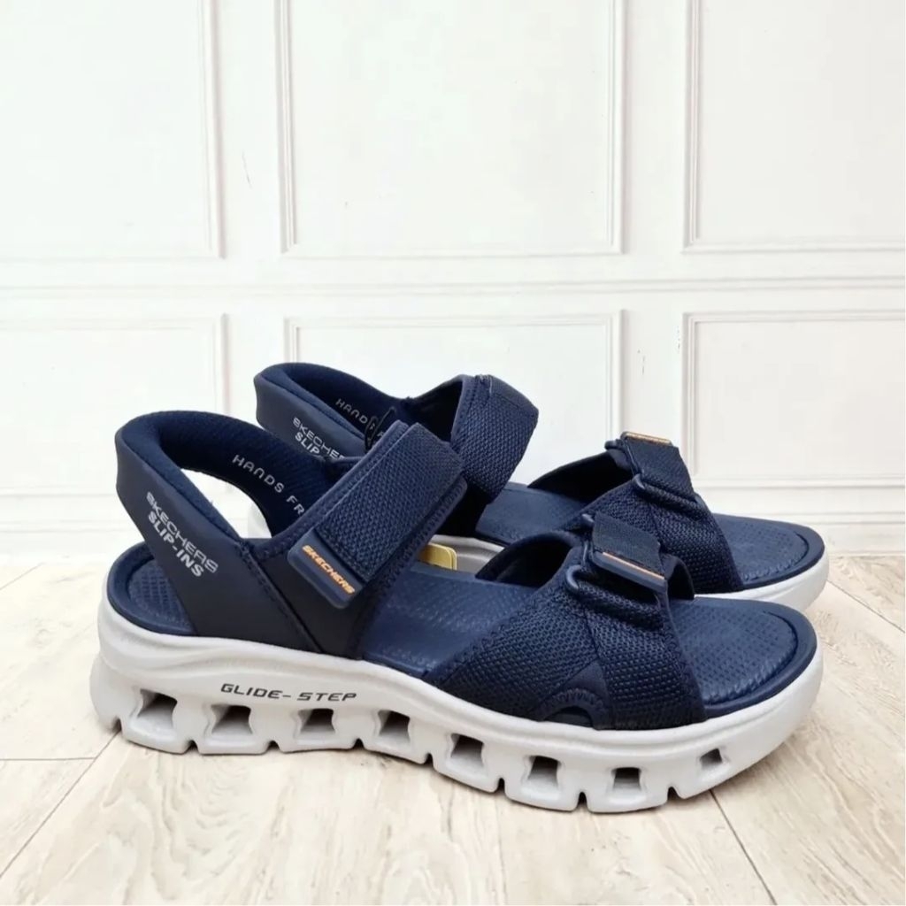 Sepatu Sandal Pria SKECHERS Glide Step Pro Slip Ins BOX 232980/NVY 100% Original Resmi (Size 41 samp