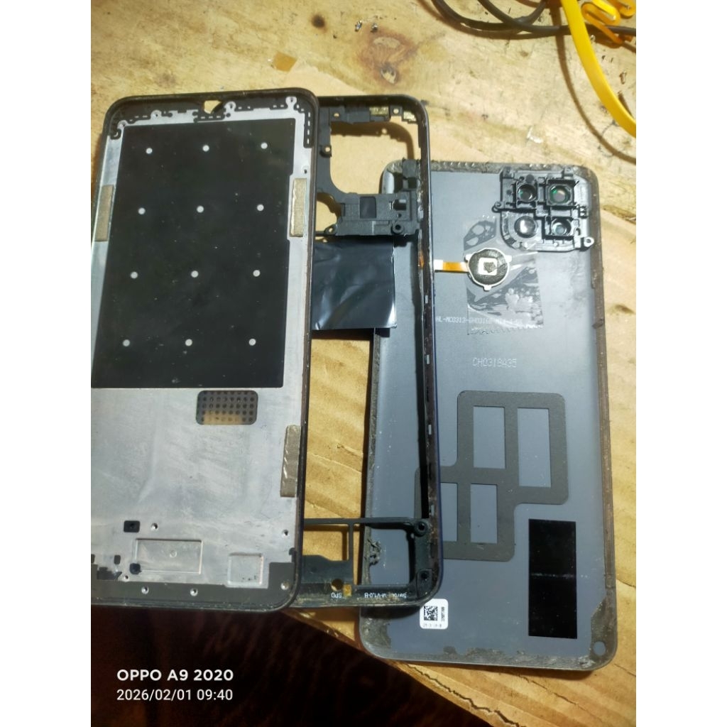 FRAME TATAKAN LCD, BEZZEL, BECDOOR, OPPO A15 ORIGINAL COPOTAN