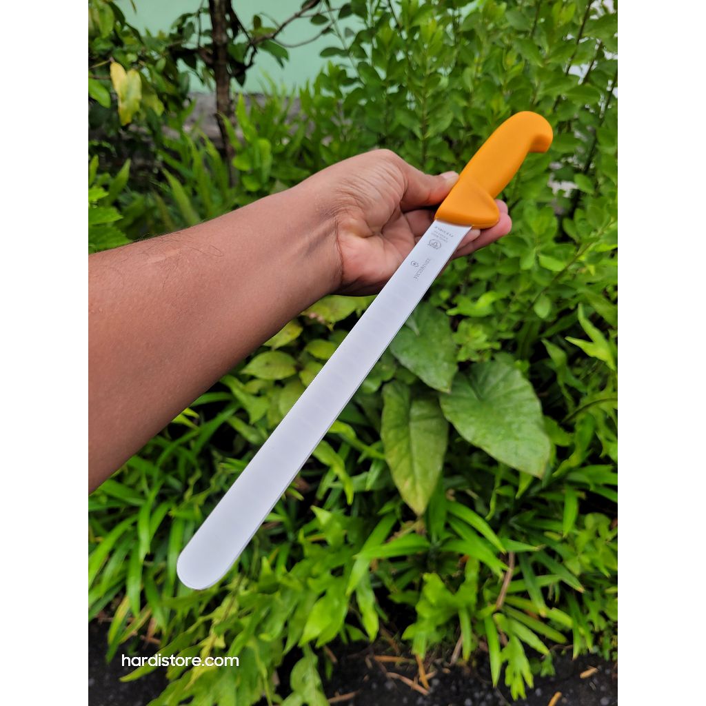 Victorinox Swibo Salmon Knife 5.8444.25 Pisau dapur untuk mengiris tipis 25 cm, Baja X50CrMoV15, Ori