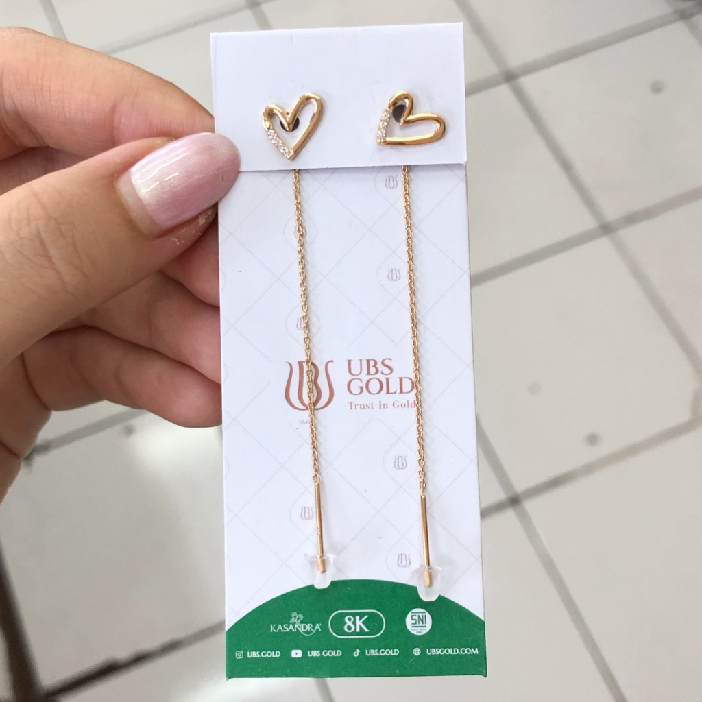 MA16- ANTING TERUSAN LOVE UBS 0.95GR KADAR 375 PANJANG 6.4CM