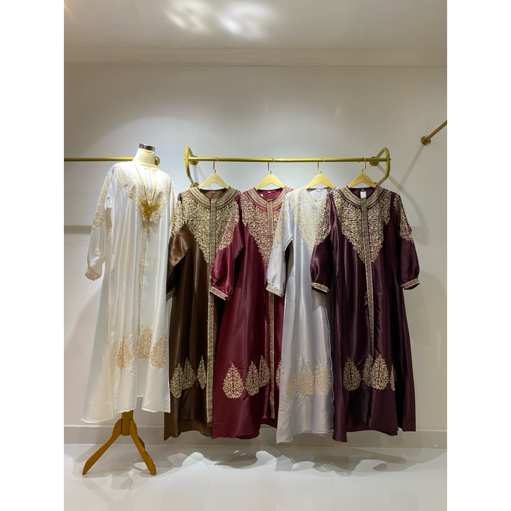 Dress satin bordir premium