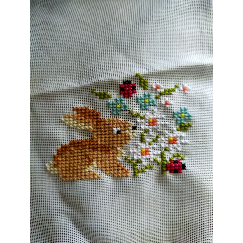kristik cross Stitch sudah jadi rabbit kelinci bunny
