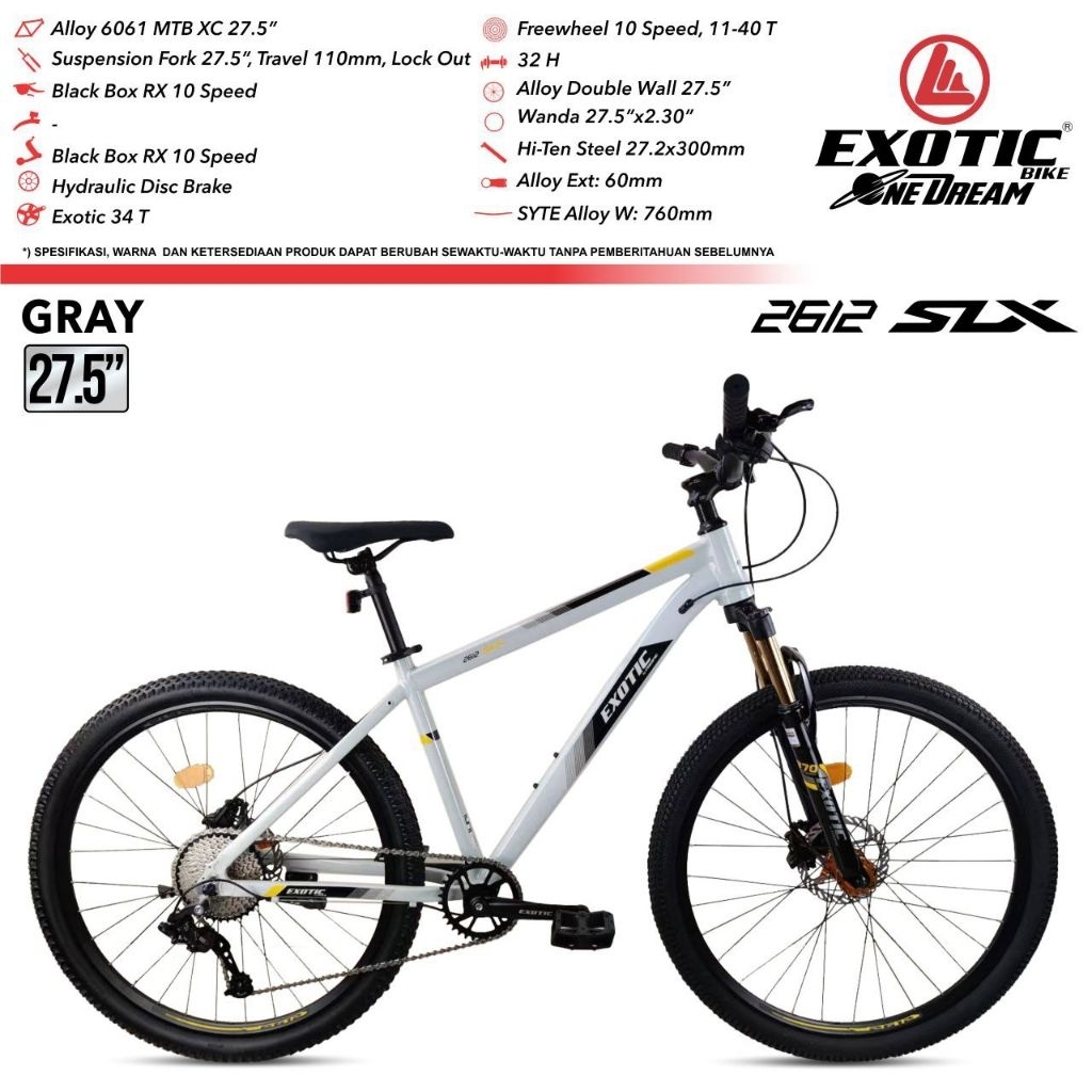 Sepeda MTB 27.5” Exotic 2612 SLX By Pacific Rem Hydraulic Murah Promo bisa paylatter sepeda gunung