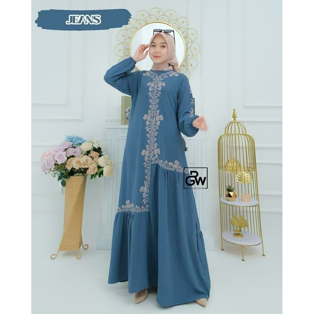 baju gamis model terbaru 2026 dingal stok 2  warna