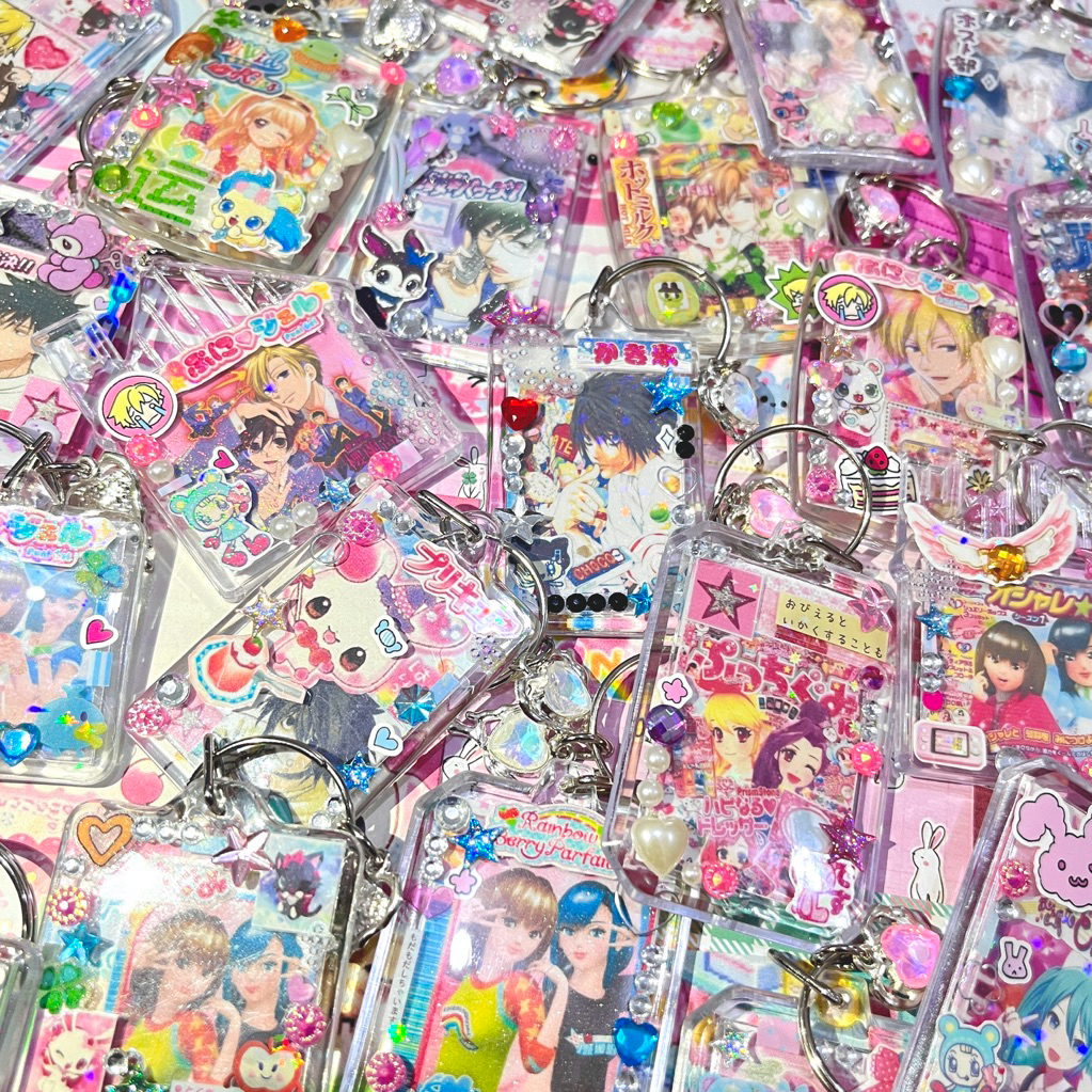 [UPDATED 01/02] Various deco sticker keychain frame gantungan kunci - japan trinkets charm heisei re