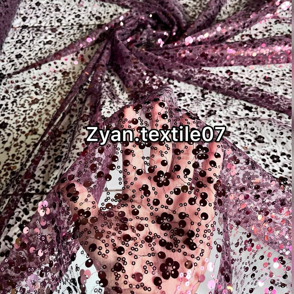 Termurah!!Tille Payet Sequin Mutiara / Bahan Tile Sequin Mutiara / Harga Meteran