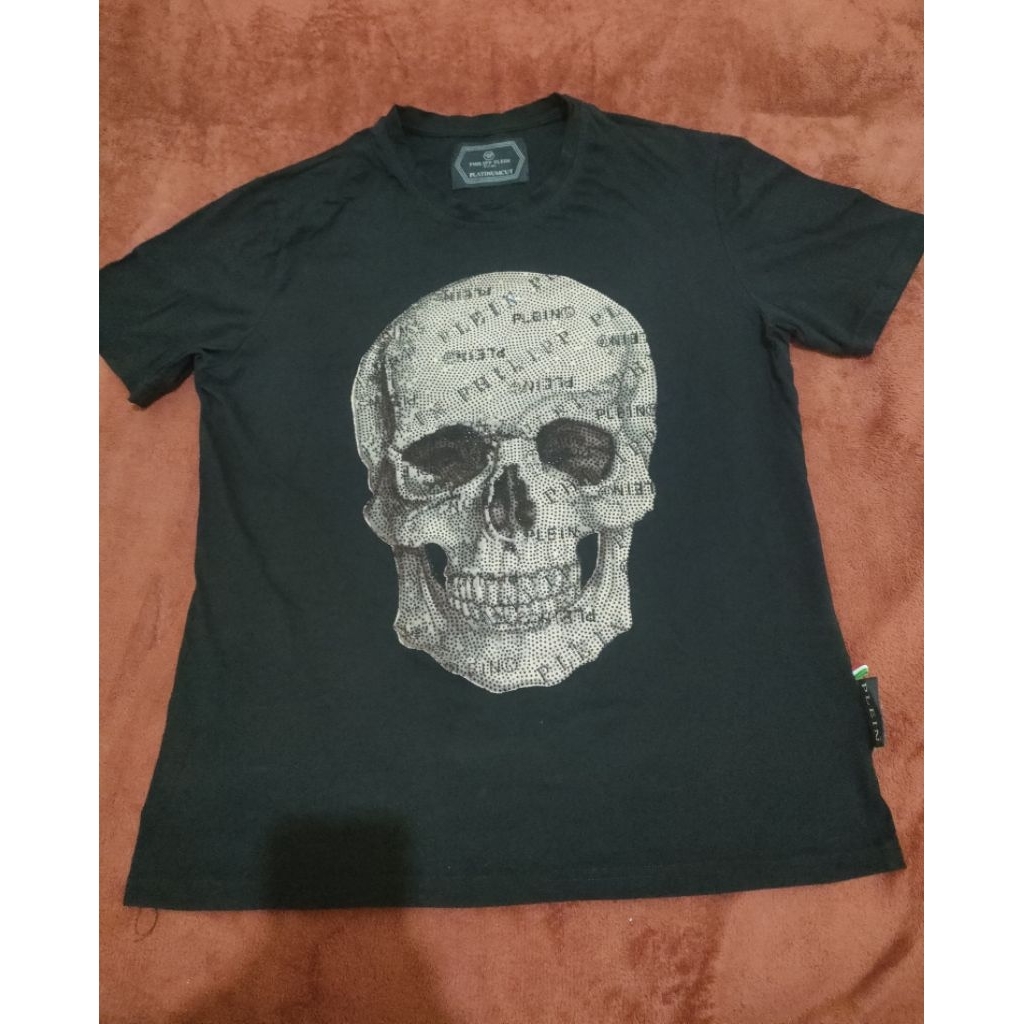 T-SHIRT PHILLIP PLEIN ORI TENGKORAK SECOND BRAND
