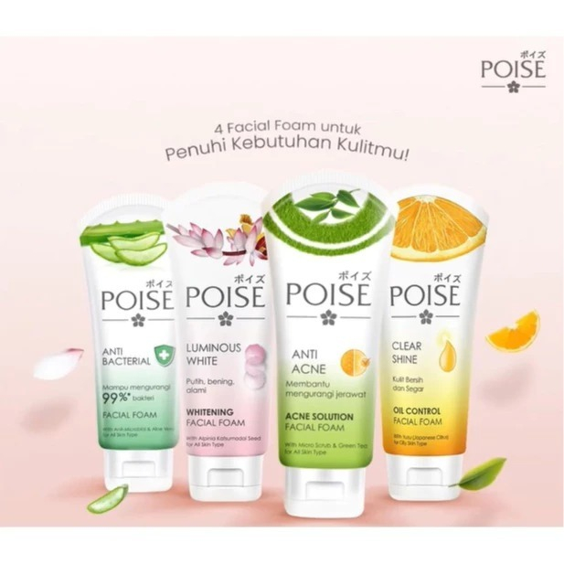 POISE FACIAL FOAM 100 GR | POISE FACIAL WASH | POISE ACNE FACIAL WASH | POISE LUMINOUS BRIGHTENING