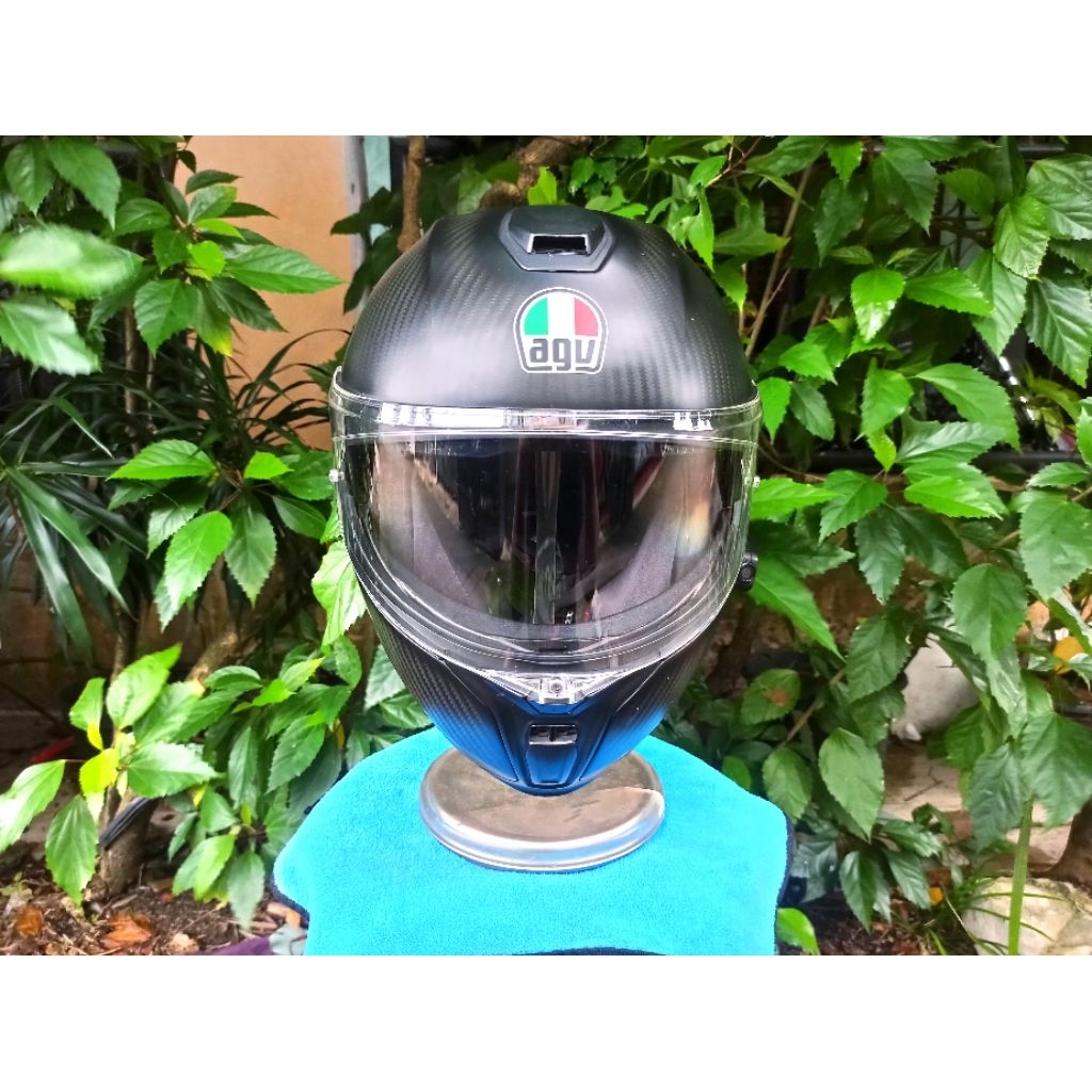 Helm Fullface Modular AGV Sportmodular Carbon Matte Paket Intercom Freedcon R1 (S)