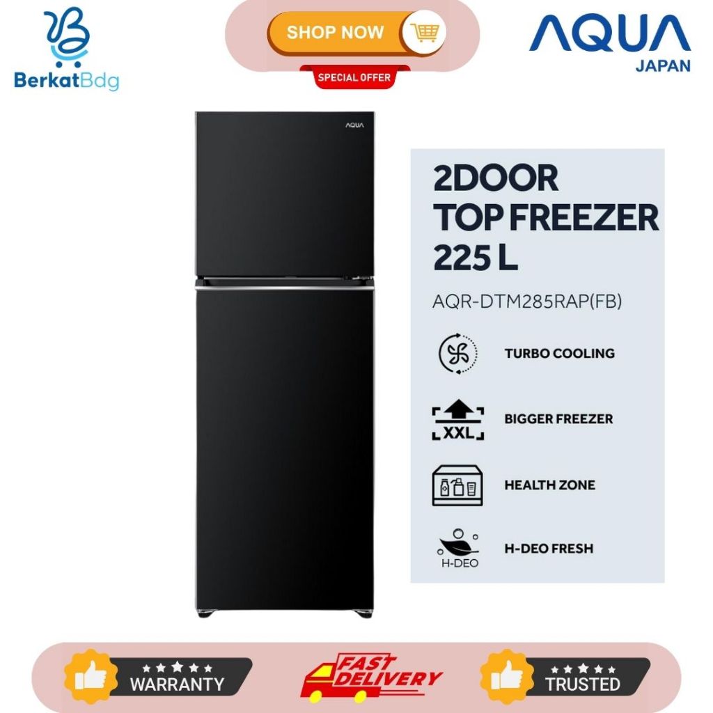 LEMARI ES AQUA AQRDTM 285 RAP INVERTER / KULKAS 2 PINTU 225 LITER