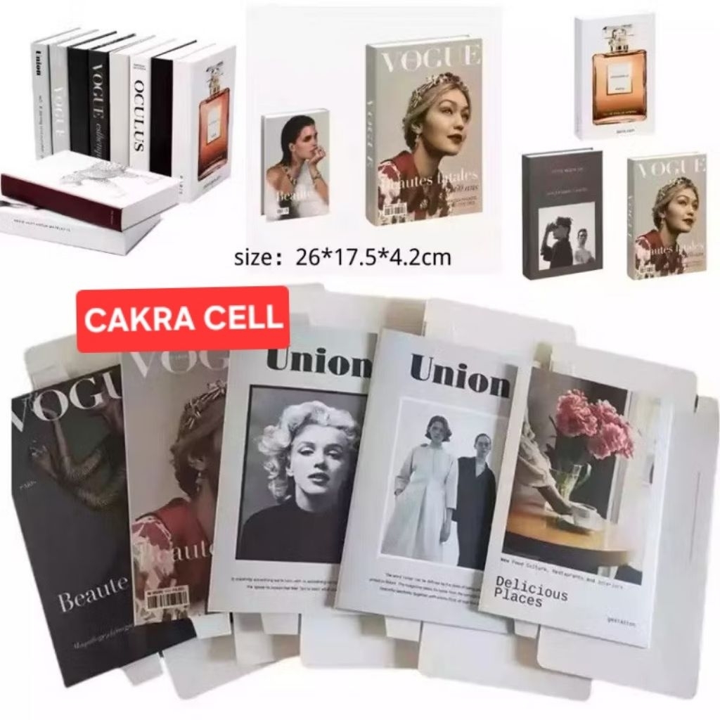 Dummy Book Aesthetic Properti Foto Buku Pajangan Meja