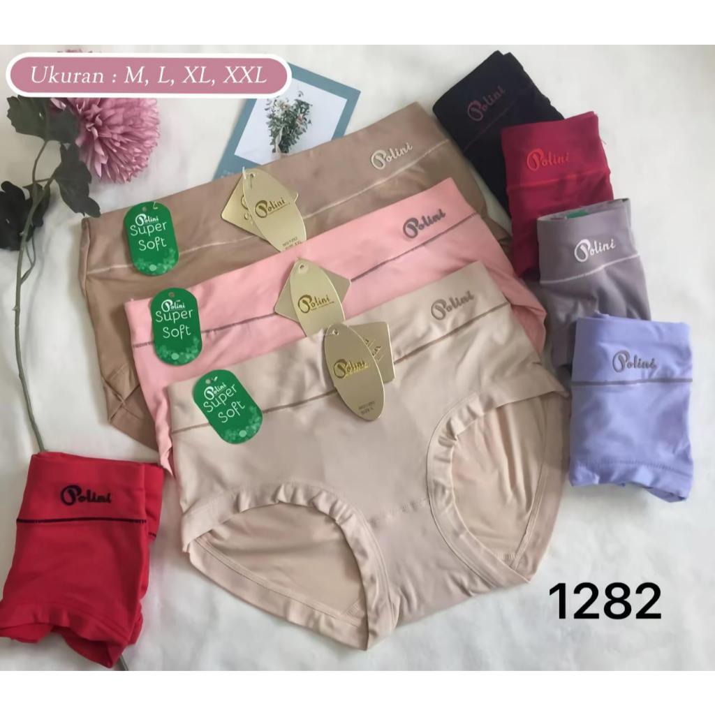 CELANA DALAM WANITA POLINI 1282/1232/ motif random Cutting Midi Super Soft Lembut CD Wanita PREMIUM 