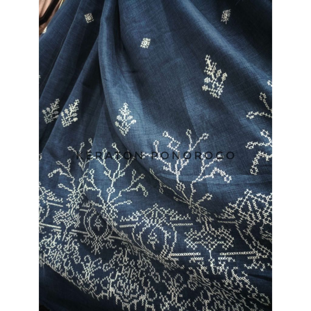 kain linen bordir motif