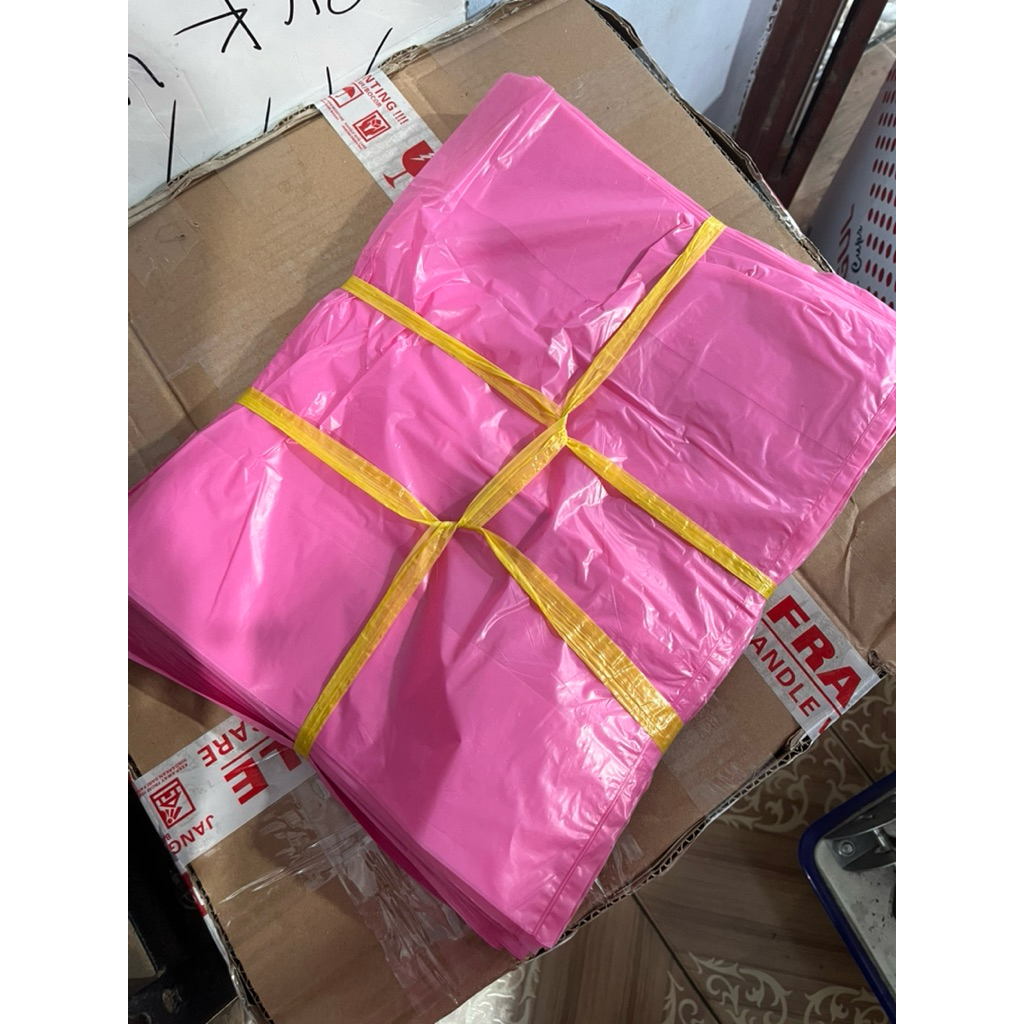 (1kg) PLASTIK KILOAN PINK Uk 35 | PLASTIK LOS KILOAN PINK TEBAL