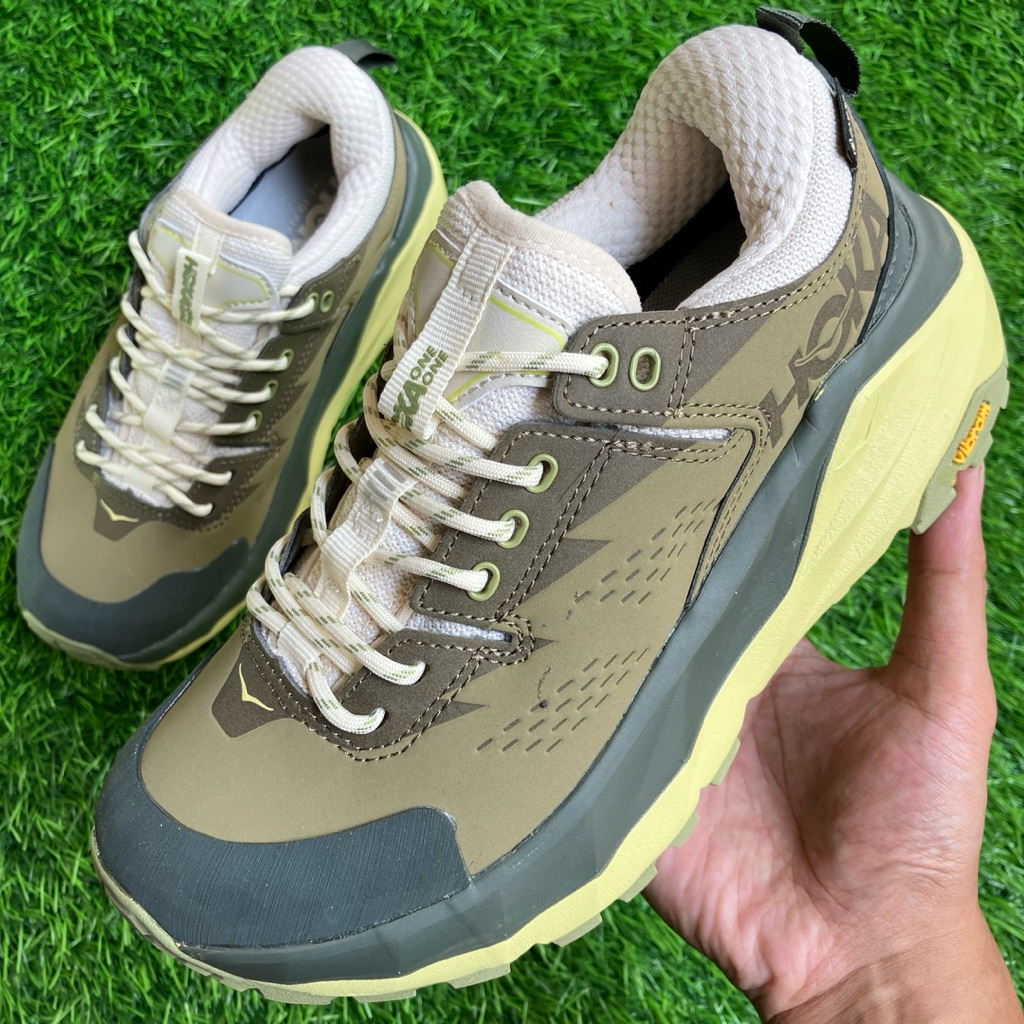 HOKA Kaha 2 Goretex Green Grey Vibram Trail Running shoes