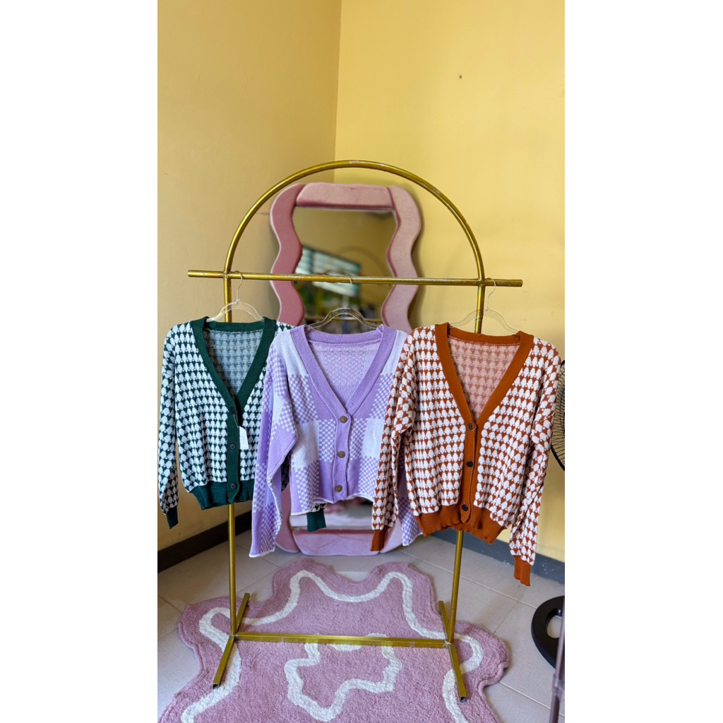 Cardigan Kotak-Kotak