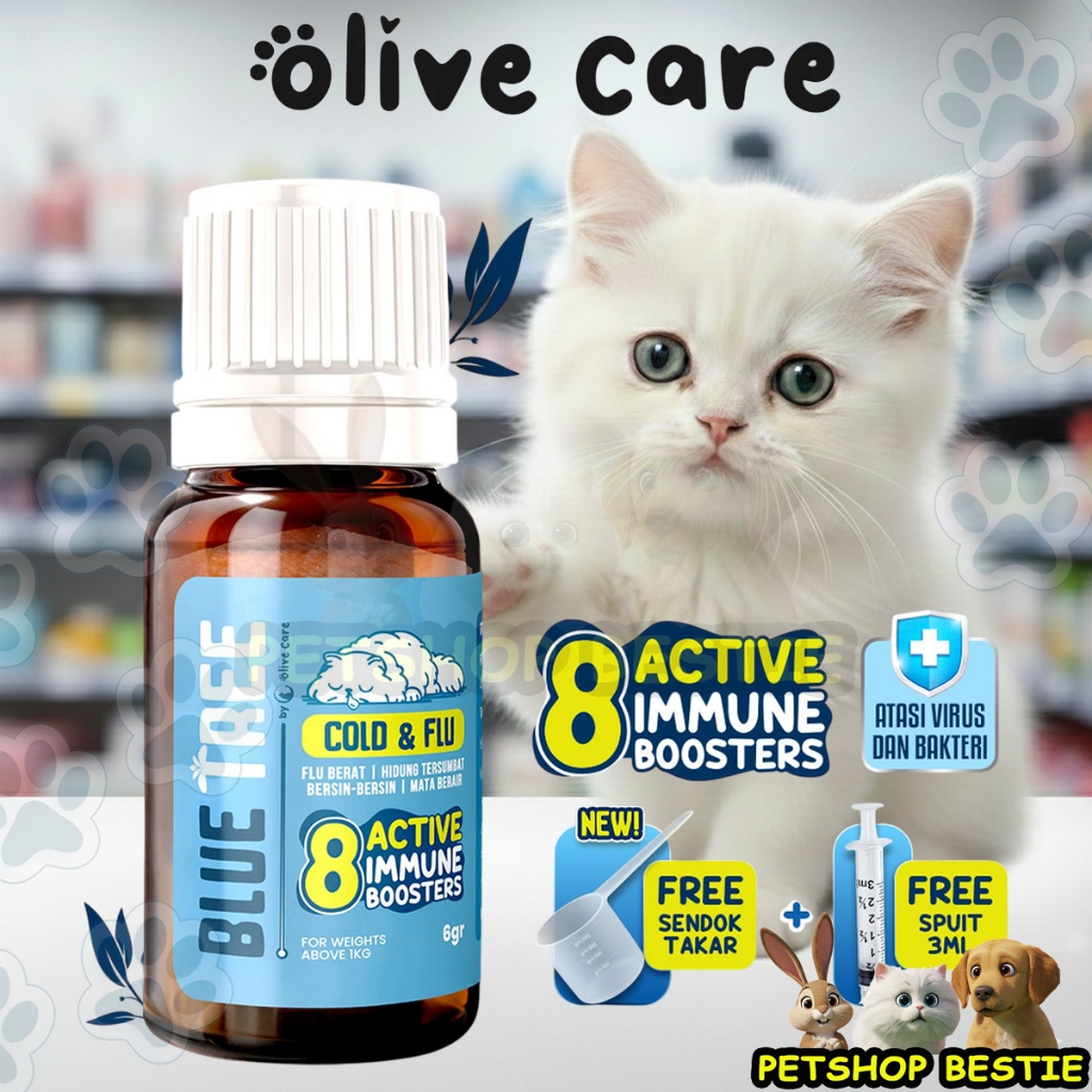 Olive Care BLUE TREE Cold & Flu Immune Booster vitamin kucing