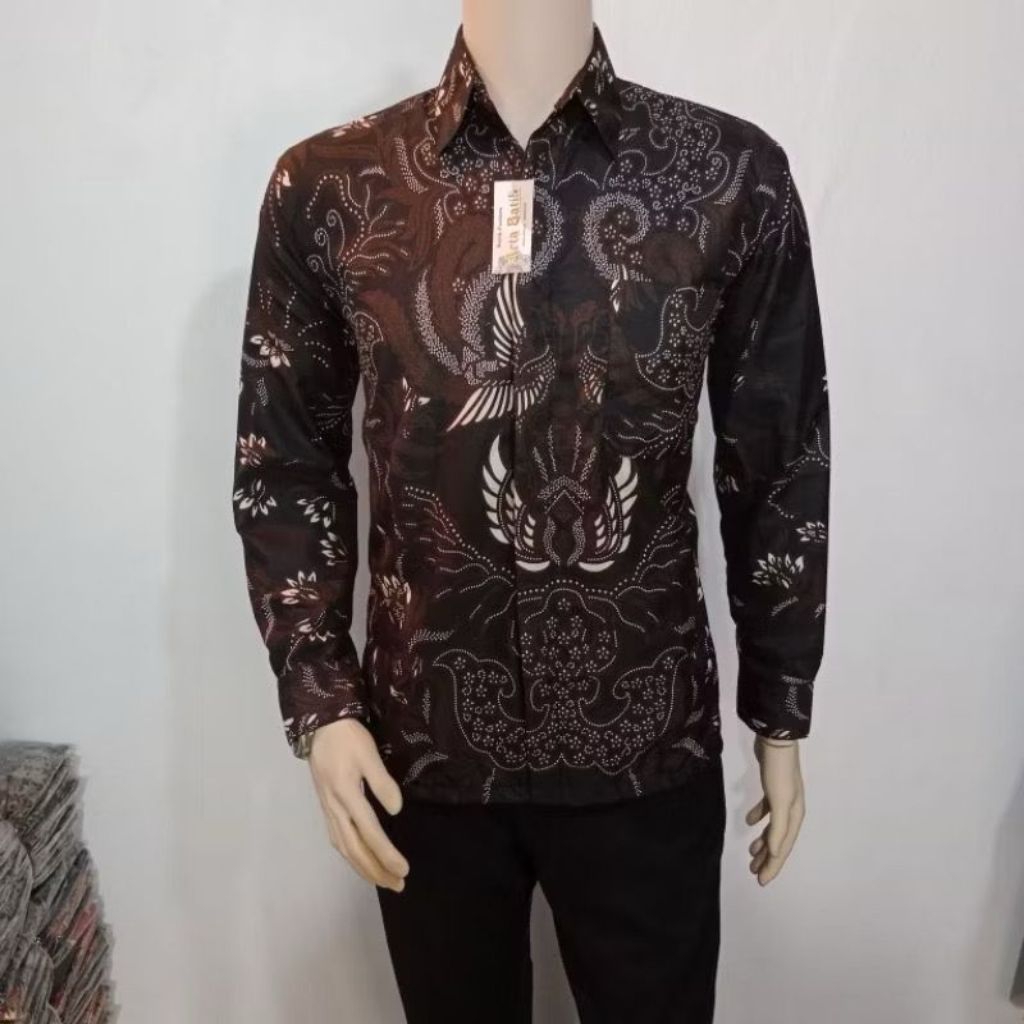 Kemeja batik lengan panjang mewah dan Elegan