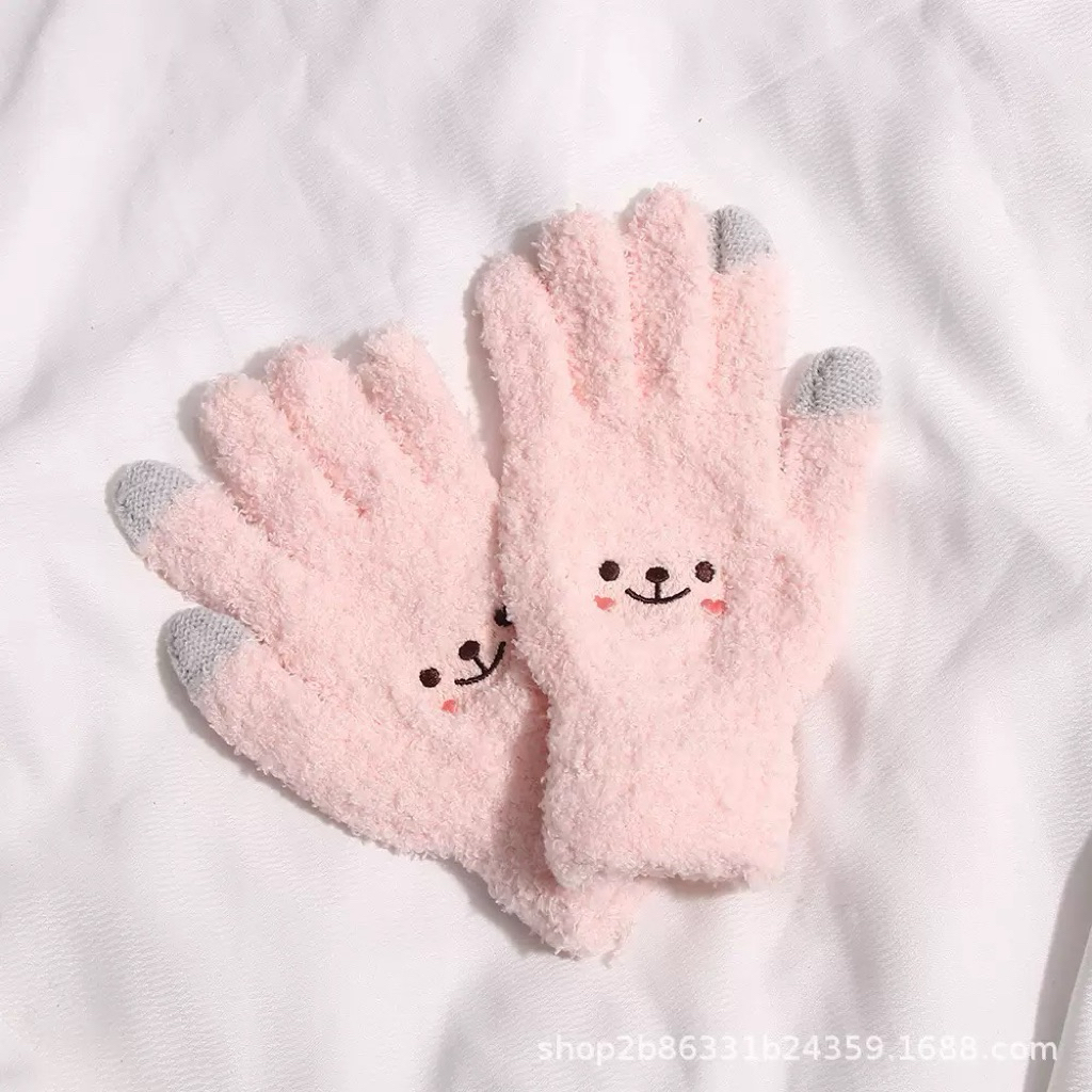 sarung tangan winter woll hangat / Sarung ng tangan motor wanita lucu