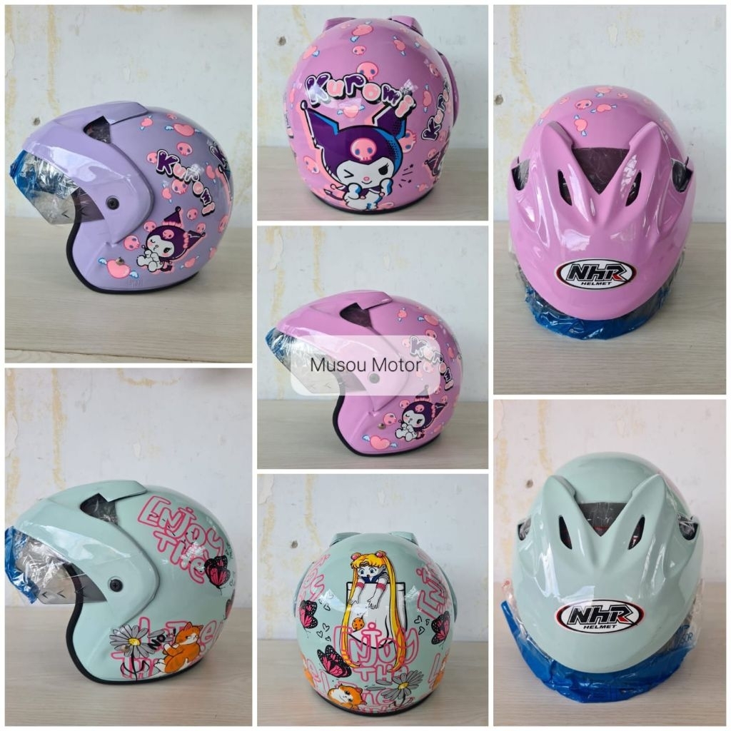 Helm Standar NHR Dewasa | Helm Pluto Motif Cewe | Helm Ringan