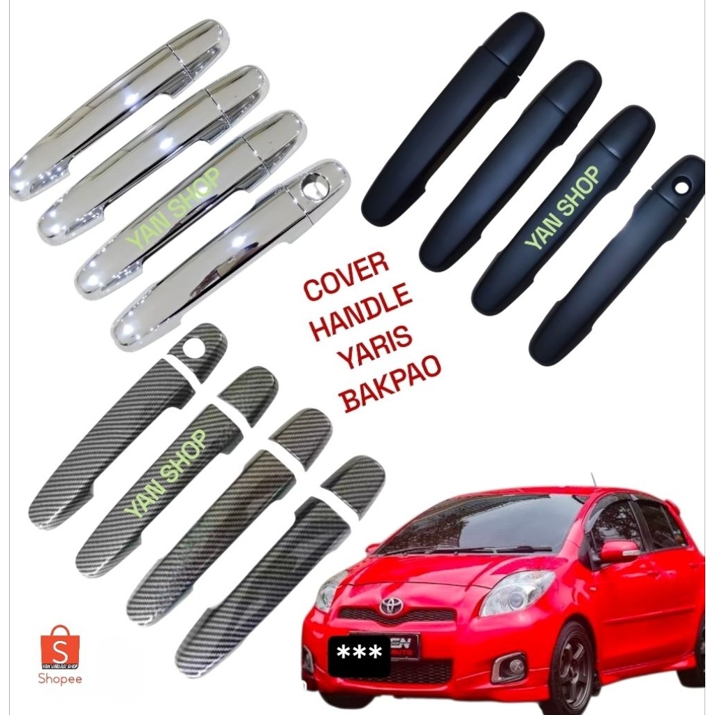 Cover Handle Pegangan Pintu Yaris Bakpao Lama Tahun 2006 2007 2008 2009 2010 2011 2012 2013 Chrome C
