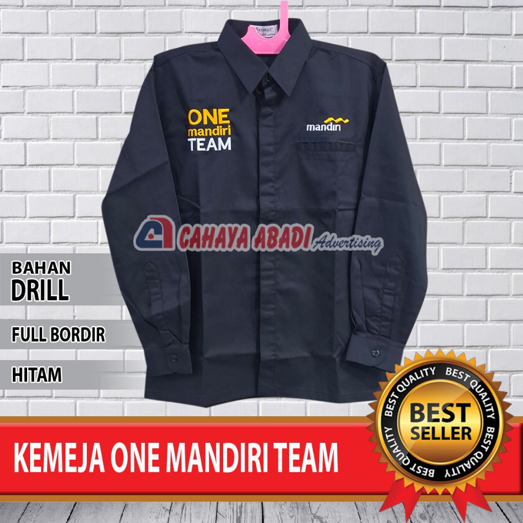 Kemeja One Mandiri Team Hitam Baju One Mandiri Team Hitam