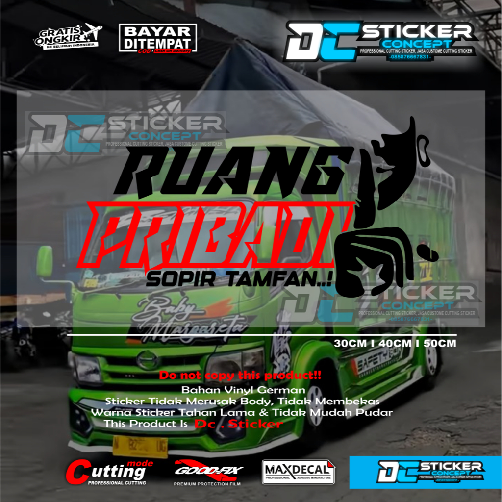 PROMO STIKER CUTTING KACA PINTU MOBIL TRUK PICK UP CANTER VARIASI BAK BELAKANG STIKER RUANG PRIBADI