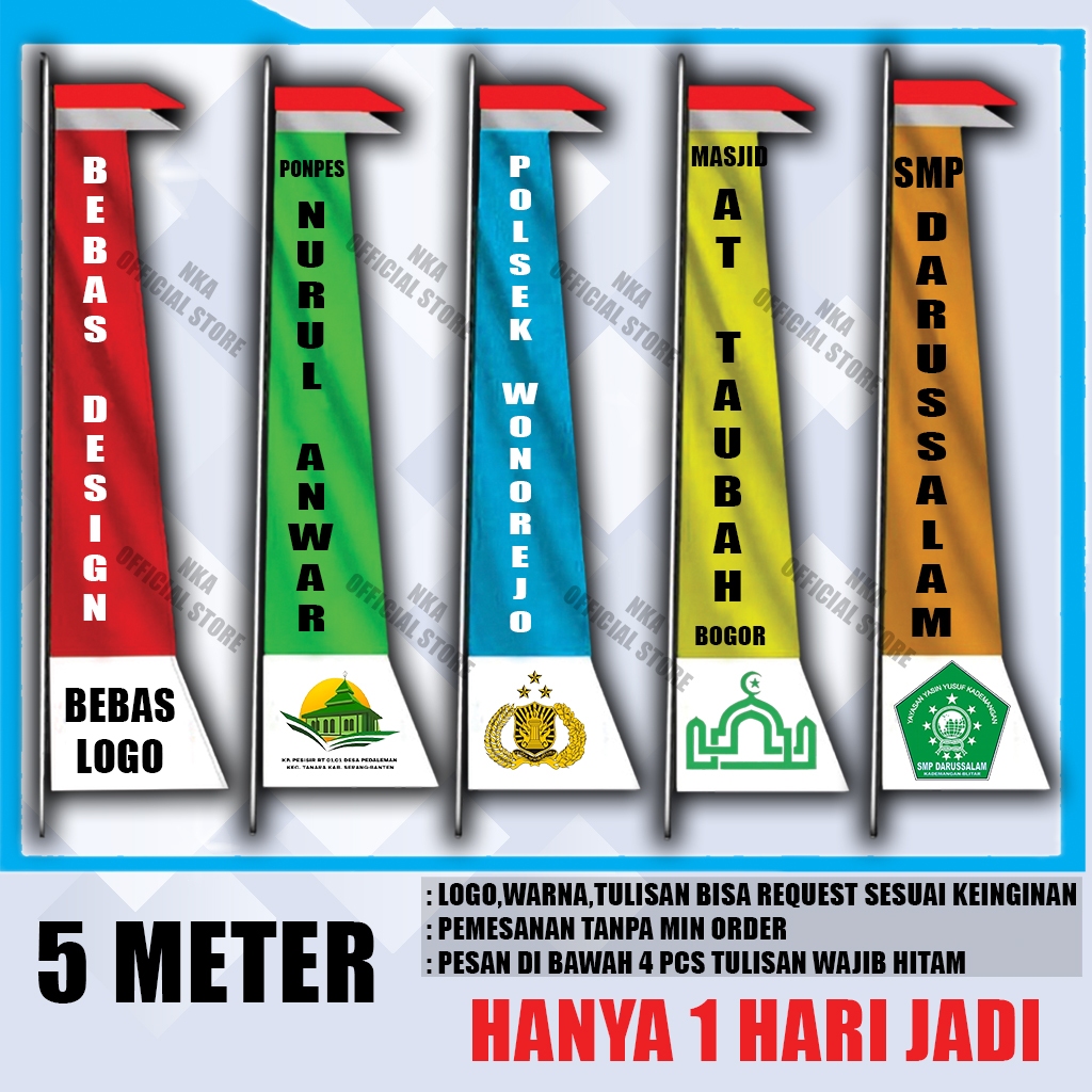 UMBUL UMBUL CUSTOM SATU HARI JADI UKURAN 5 METER