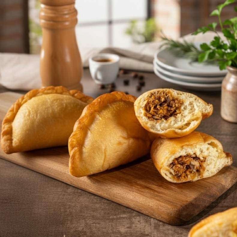 Roti Panada 5 Pcs Isi Ayam & Ikan Cakalang Frozen Food Lezat Praktis untuk Camilan Sehari-hari