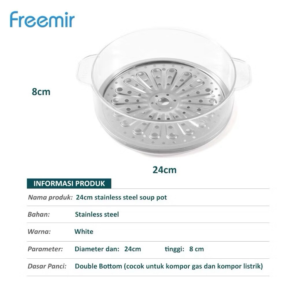 5594 / PENGUKUS TRANSPARAN DIAMETER 24 cm STAINLES