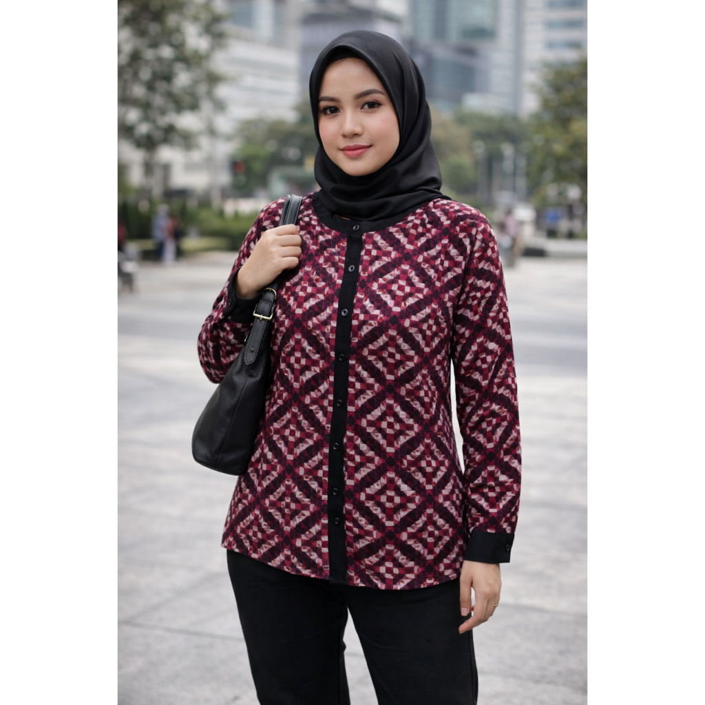 Blouse Wanita Mint Transparant