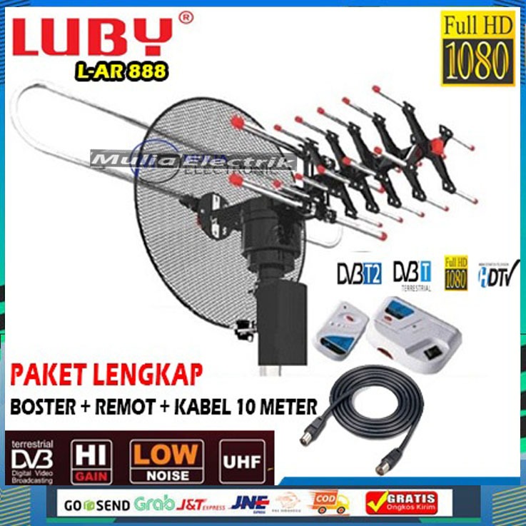 ANTENA TV DIGITAL LUBY L AR-888 SUPORT STB / ANTENA TV MODEL PARABOLA SINYAL KUAT FULL SET LENGKAP P