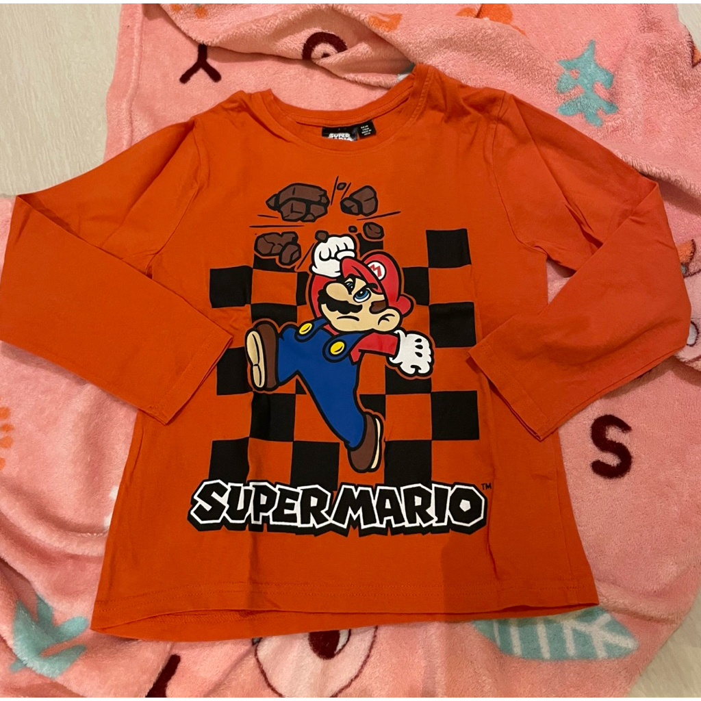 Kaos lengan panjang primark mario preloved