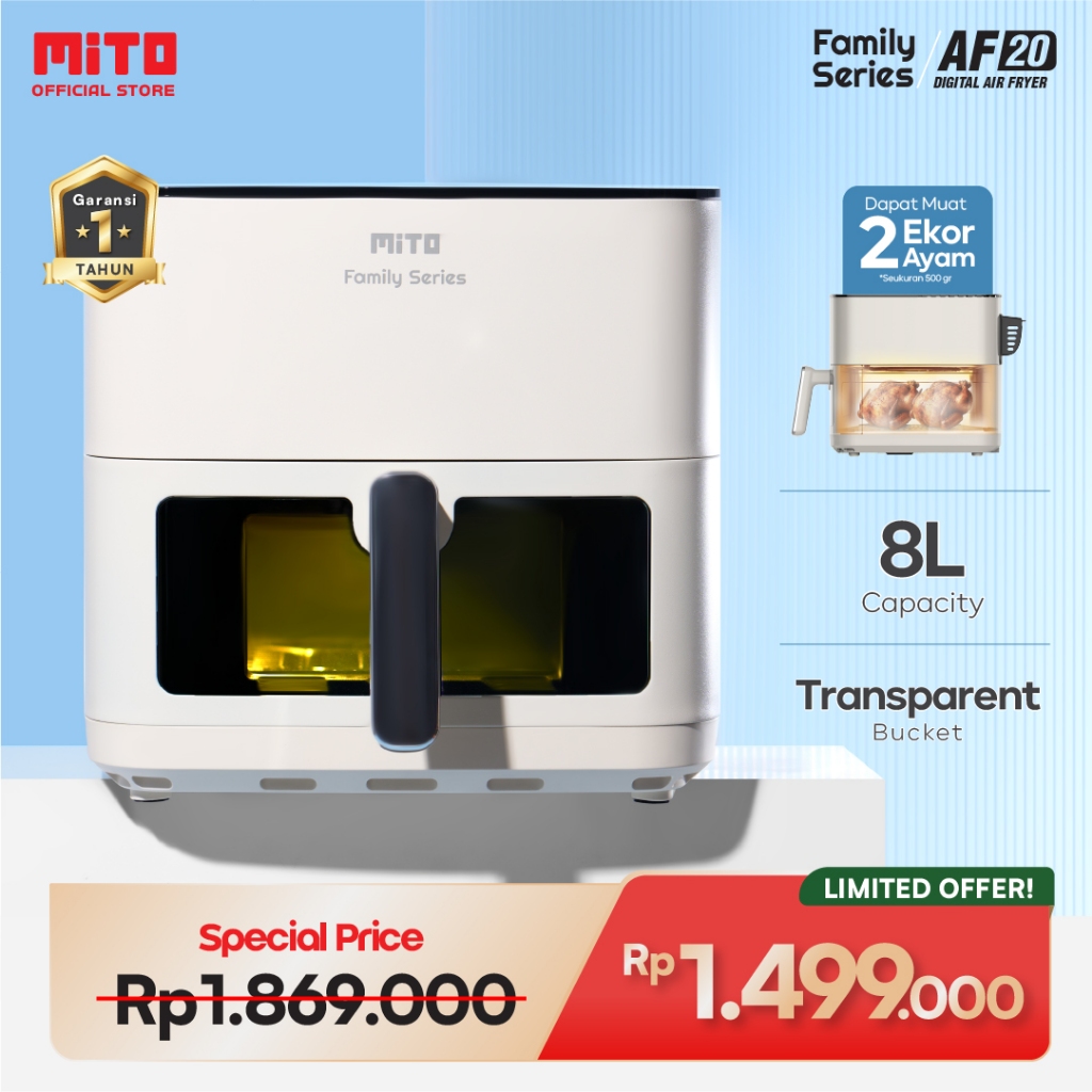 MITO Air Fryer Family Series AF20 8L Digital Low Watt