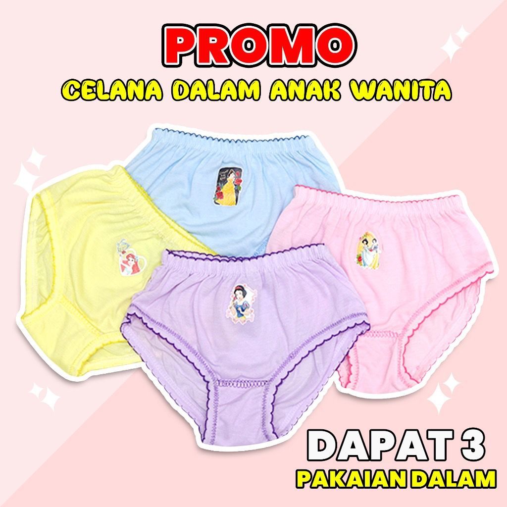 Celana Dalam Anak Perempuan Lusinan- CD Anak Perempuan Katun- Celana Dalam Anak Cewe Katun- Celana D