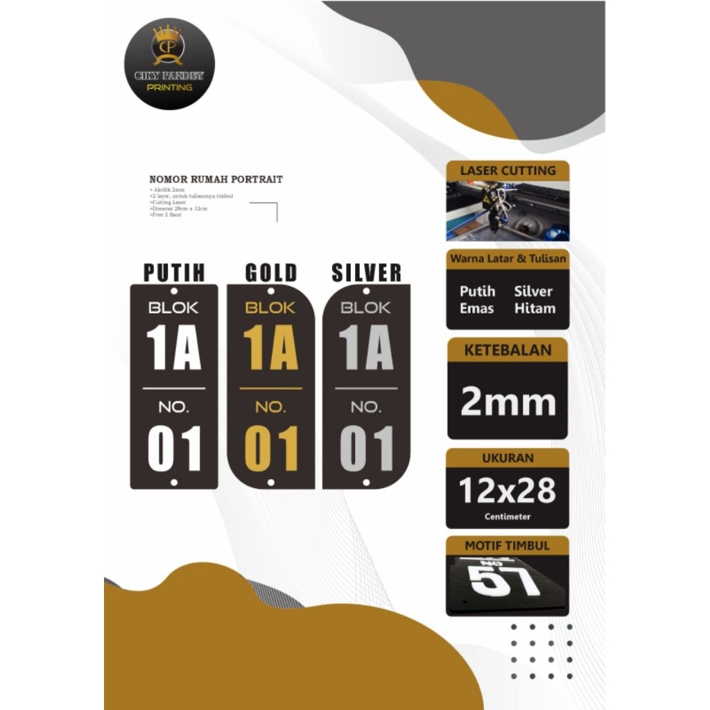nomor rumah/nomor rumah akrilik/nomor rumah timbul