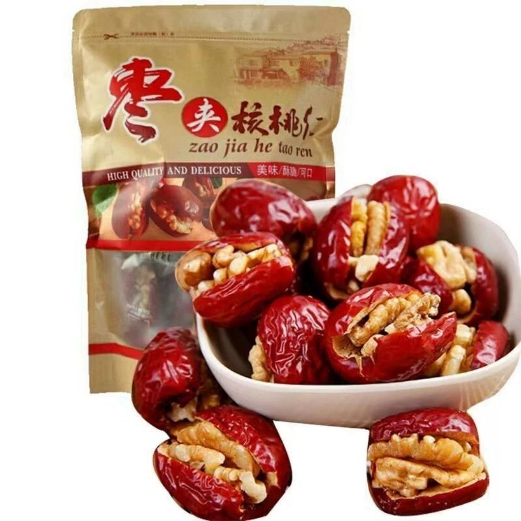 Terlaris (BPOM)Snack Kurma Kacang Walnut 300gr/Cemilan Imlek Angco Walnut Original