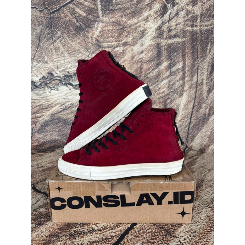 ( Size 41 ) Converse CT Hi Back Zip Maroon Suede