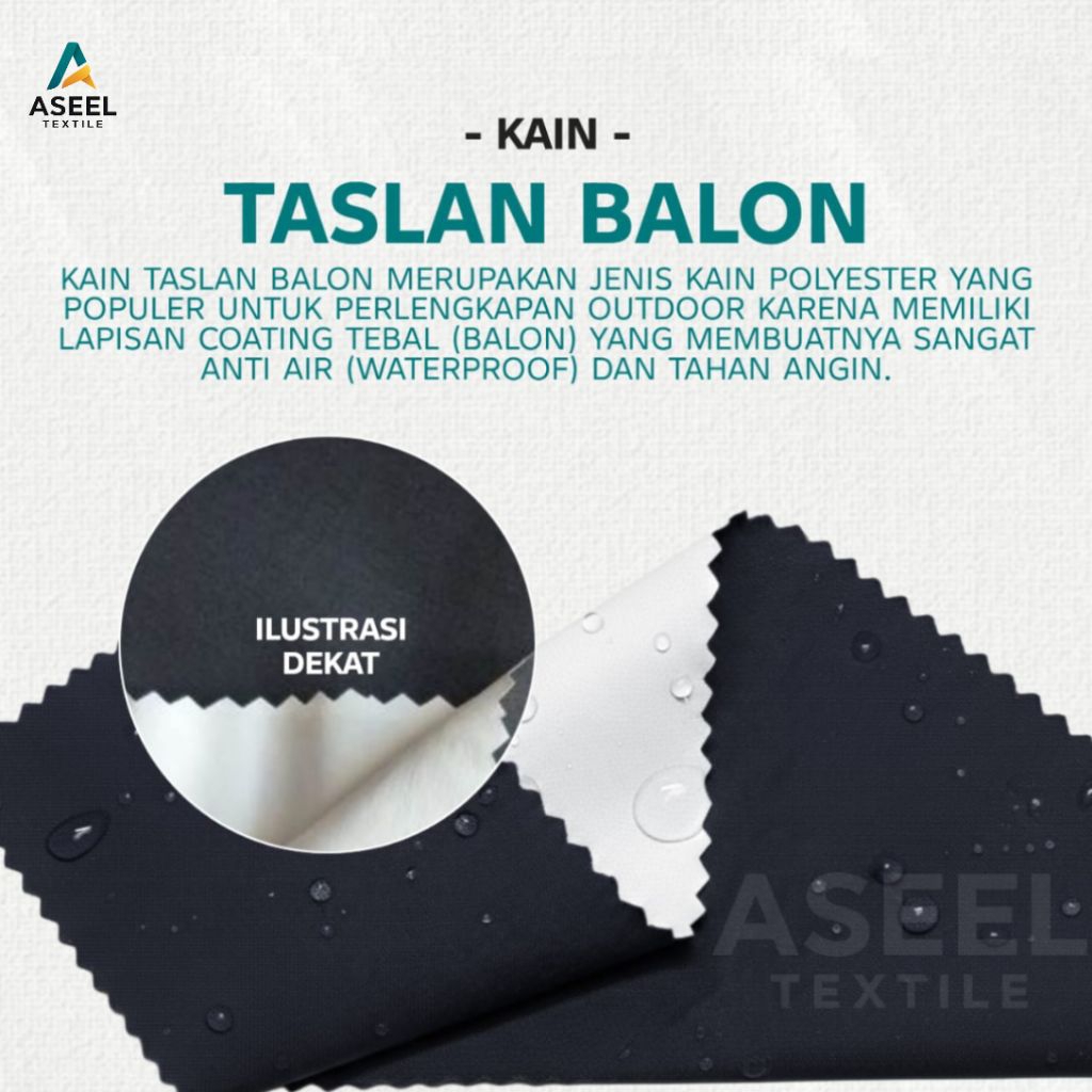 Kain Taslan Balon Waterproof | Bahan Jaket Outdoor Dll | Parasut Tebal Waterproof