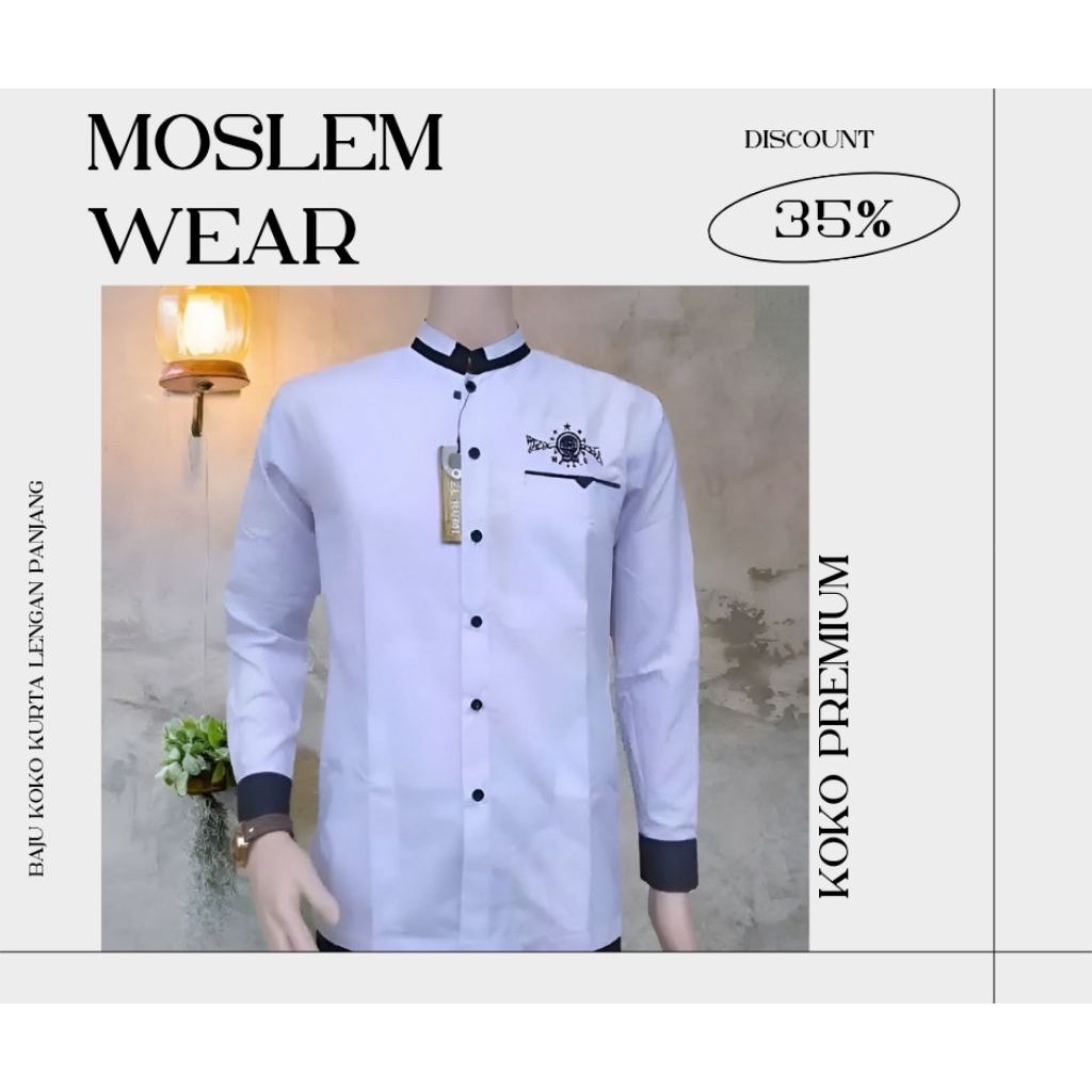 Koko kurta pria dewasa lengan panjang terbaru - Koko kurta premium