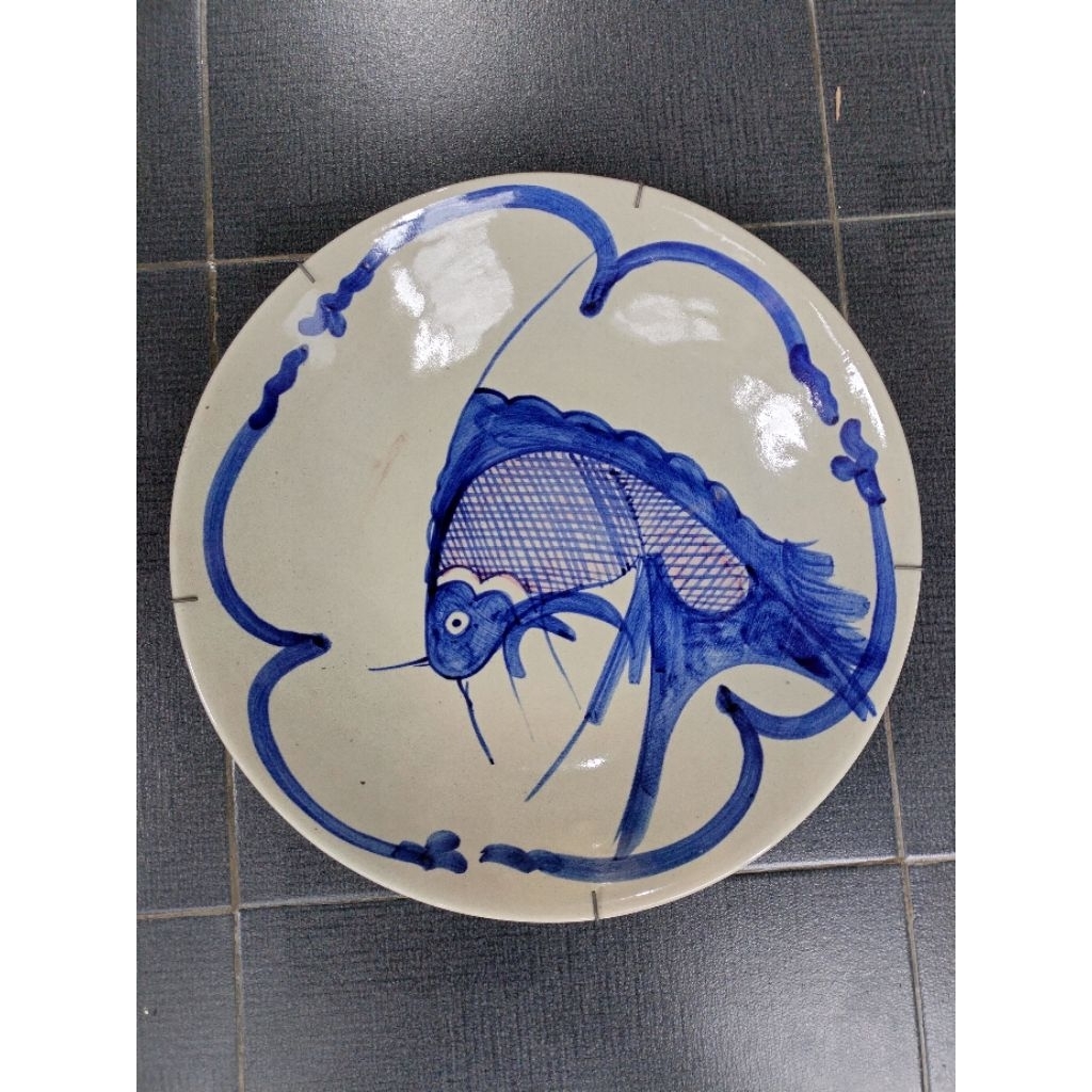 Piring antik keramik ikan mas diameter40cm