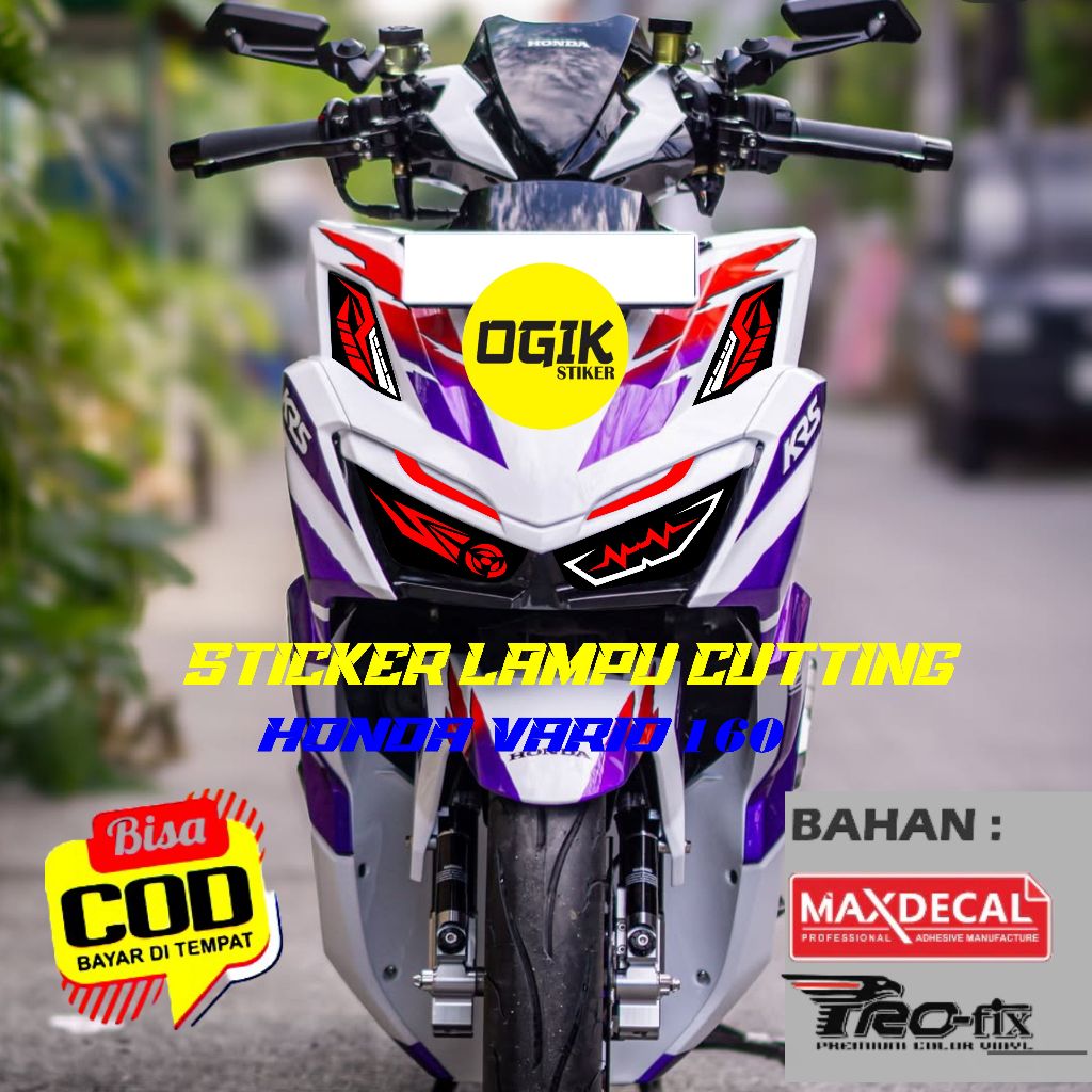 STICKER LAMPU DEPAN MOTOR VARIO 160 NEW-STICKER ALIS LAMPU DEPAN VARIO 160